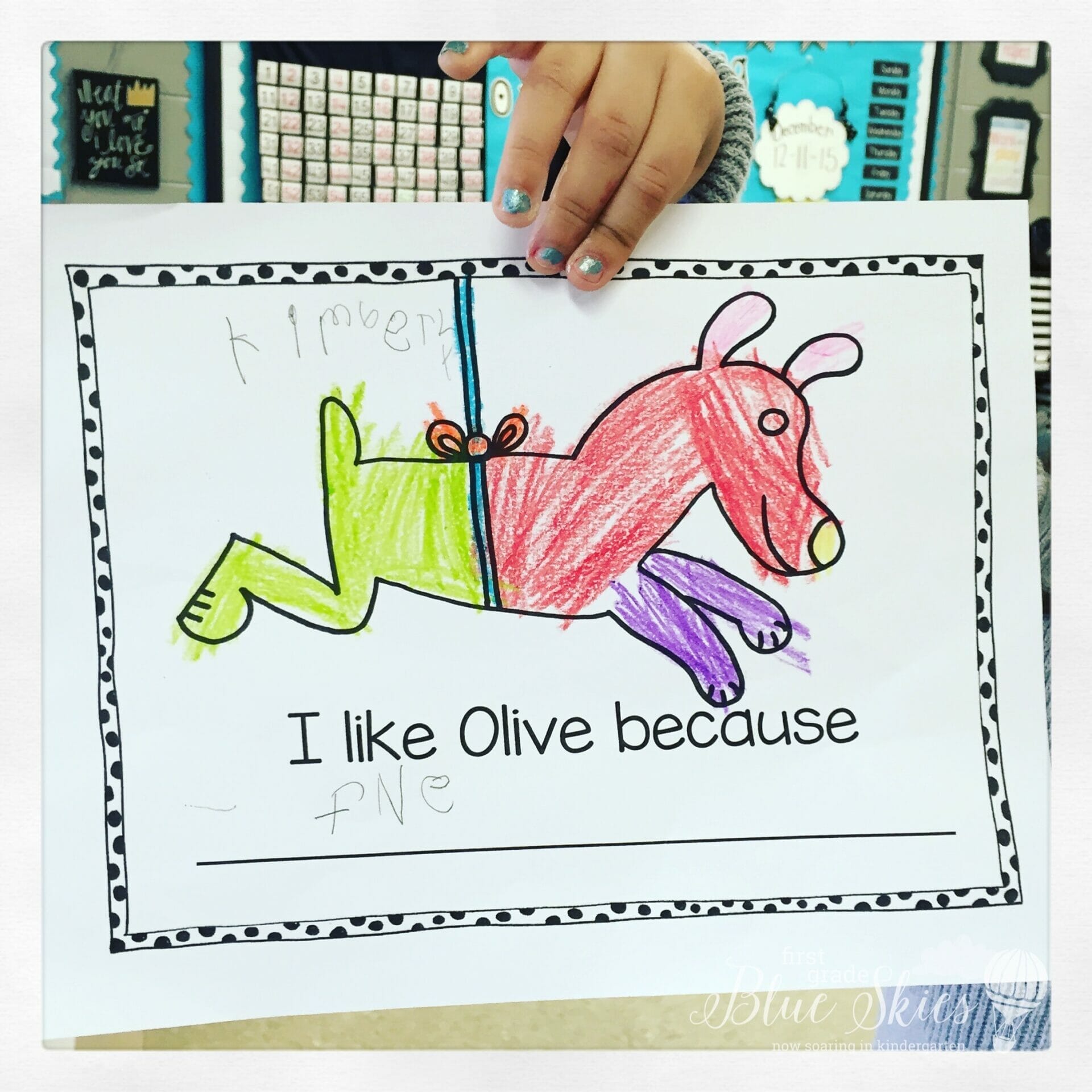 Olive the Other Reindeer Writing