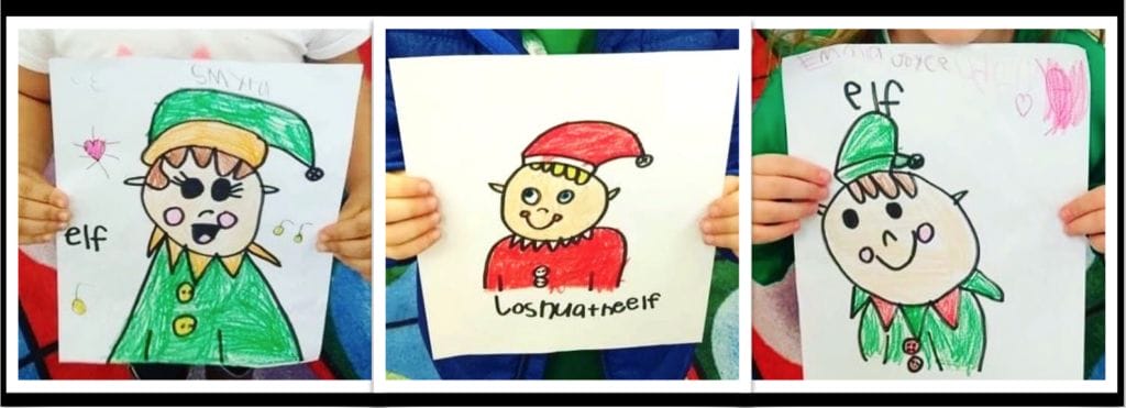 Elf Directed Drawing for Christmas