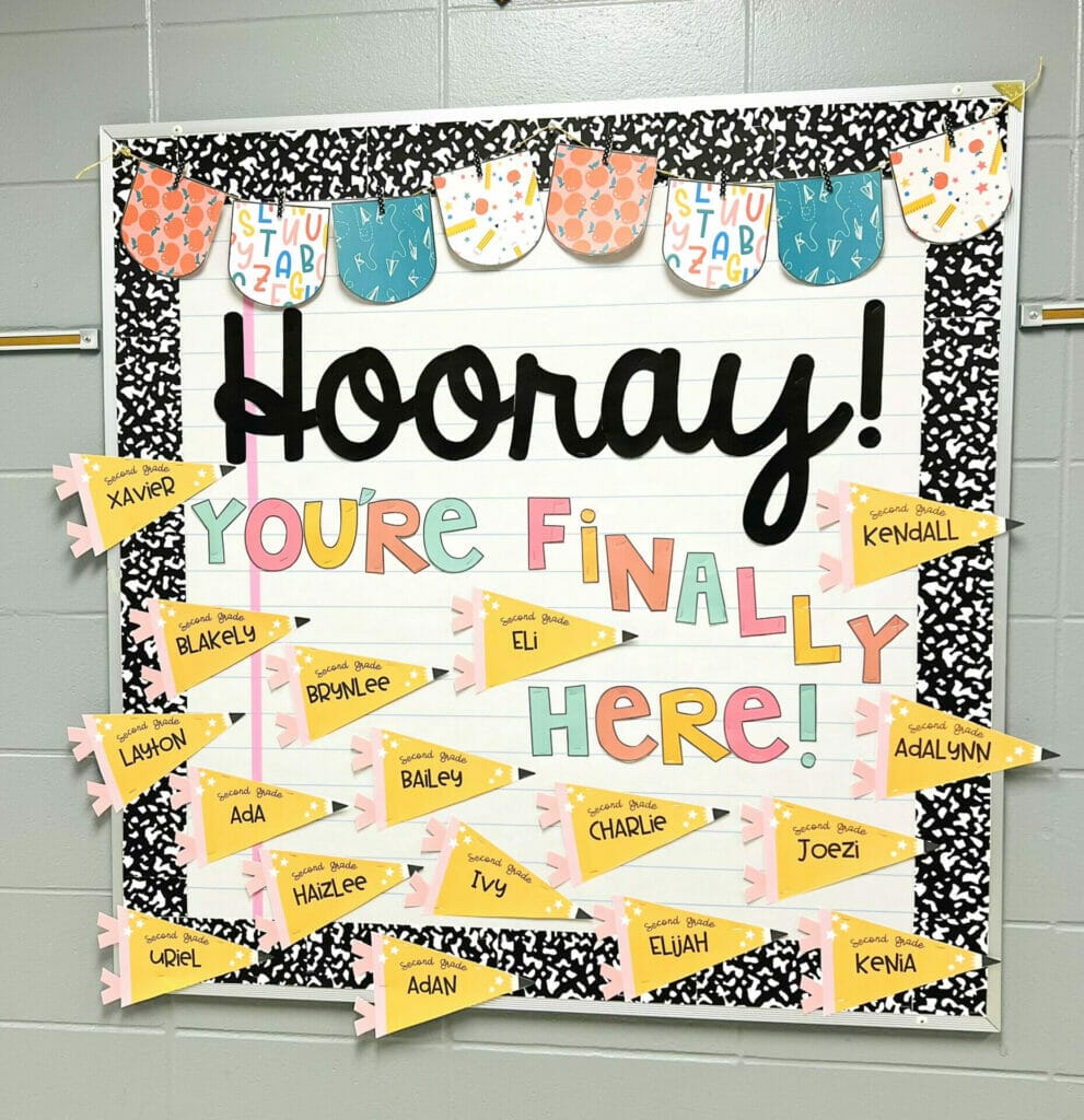 Bulletin Board and Cursive Alphabet posters